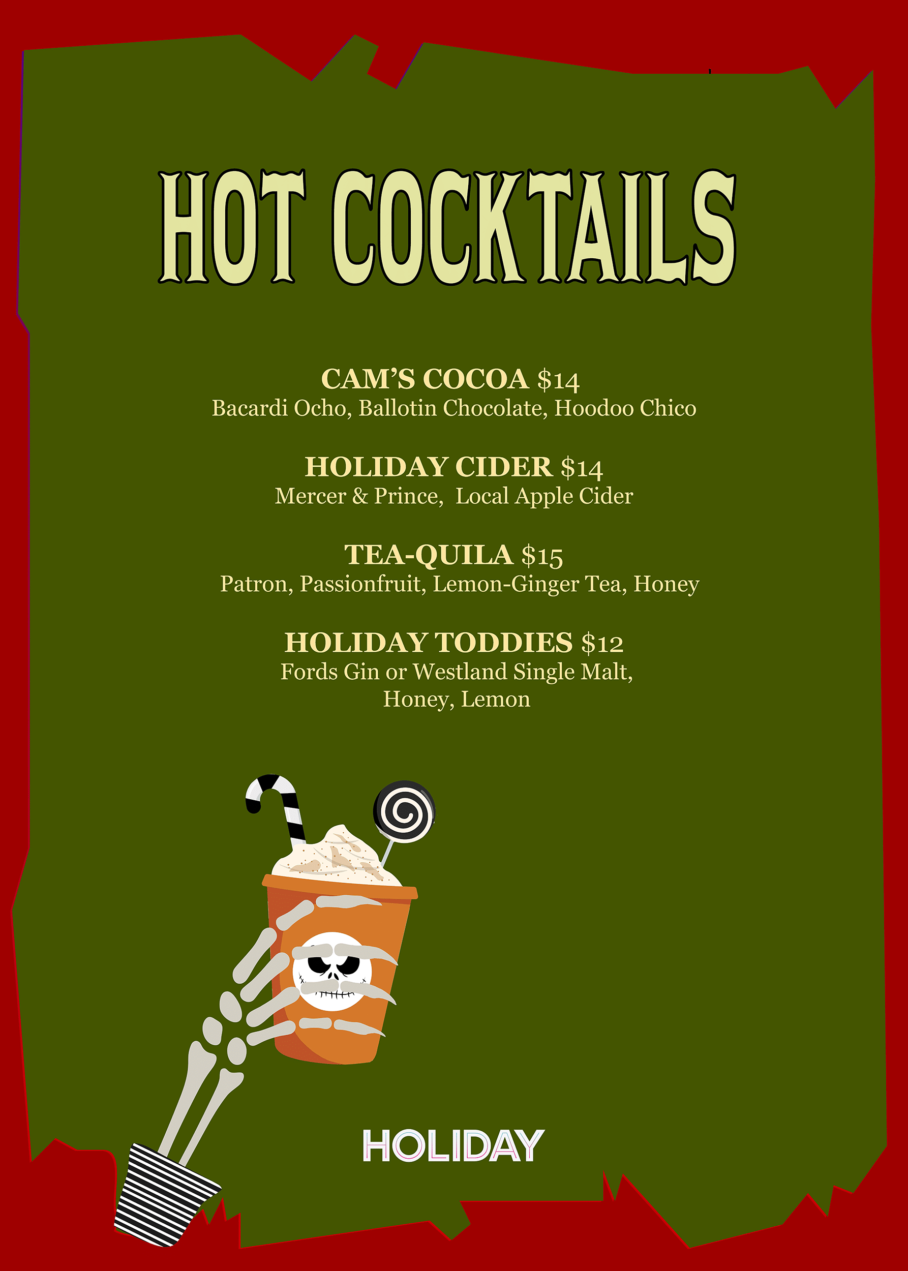 Hot Cocktails Menu-Nightmare Before Christmas